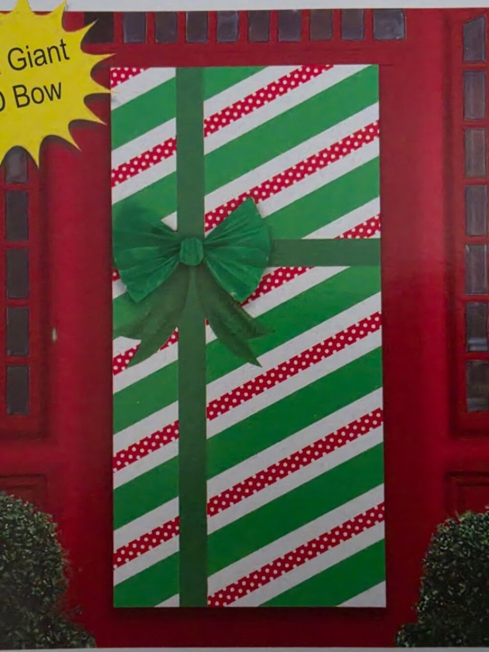 Christmas 3D Bow Gift Box Door Cover 30" x 60".